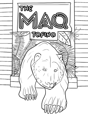 Illustrated coloring page of TheMAQ — Tofino