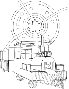 Illustrated coloring page of High Park — Toronto, Ontario
