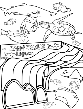 Illustrated coloring page of Ripley's — Toronto, Ontario
