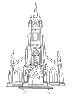 Illustrated coloring page of St James Cathedral — Toronto, Ontario