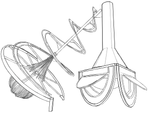Illustrated coloring page of TO Sculpture — Toronto, Ontario